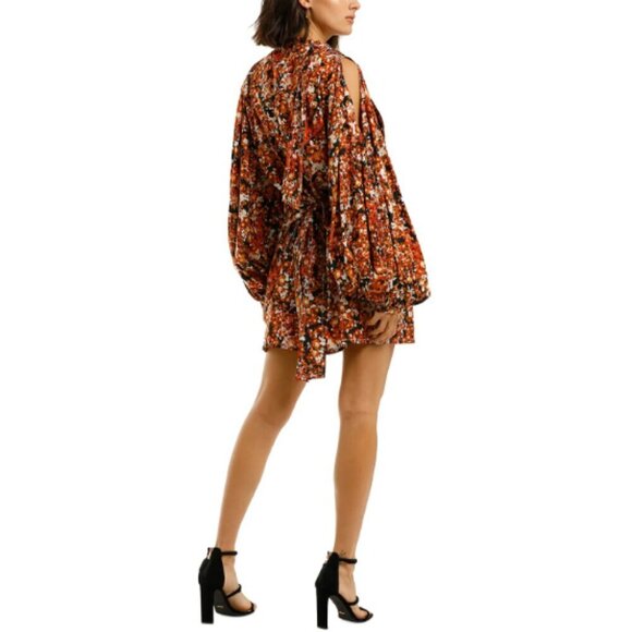 Camilla And Marc Dress Size 6 Orange Mini Fall Designer Mini Floral - Picture 2 of 8